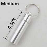 Waterproof Aluminum Pill Box Case Bottle Cache Drug Holder for Traveling Camping Container Keychain Medicine Box Health Care health care pill box DailyAlertDeals M China 