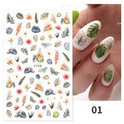 Harunouta 2022 NEW Gold Bronzing Slider Nail Art 3D Decals Decoration Flower Leaves Nail Art Sticker DIY Manicure Transfer Decal Nail Stickers DailyAlertDeals 19  