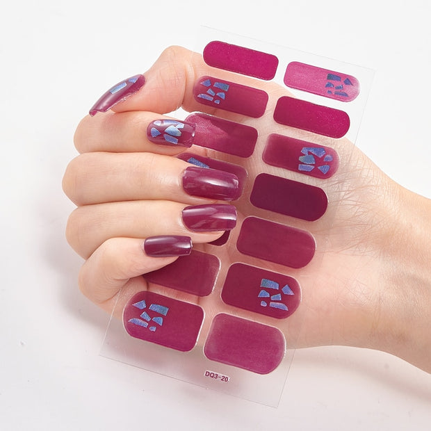 Two Sorts 0f Nail Stickers Glitter Series Novidades Designer Nail Decals Nails Art Decoration Nailart Sticker Nail Strips nail decal stickers DailyAlertDeals DQ3-20  