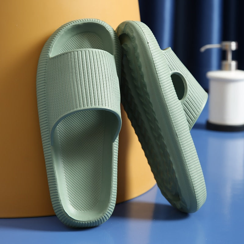 Women Thick Platform Cloud Slippers Summer Beach Soft Sole Slide Sandals Men Ladies Indoor Bathroom Anti-slip Home Slippers Shoe Accessories DailyAlertDeals green 36-37(240mm) 