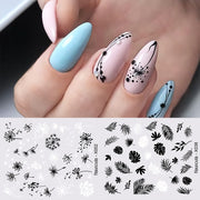 Harunouta Abstract Lady Face Water Decals Fruit Flower Summer Leopard Alphabet Leaves Nail Stickers Water Black Leaf Sliders 0 DailyAlertDeals 34  