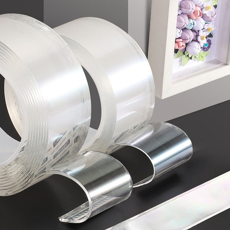 1/2/3/5M Nano Tape Double Sided Tape Transparent Reusable Waterproof Adhesive Tapes Cleanable Kitchen Bathroom Supplies Tapes 0 DailyAlertDeals   