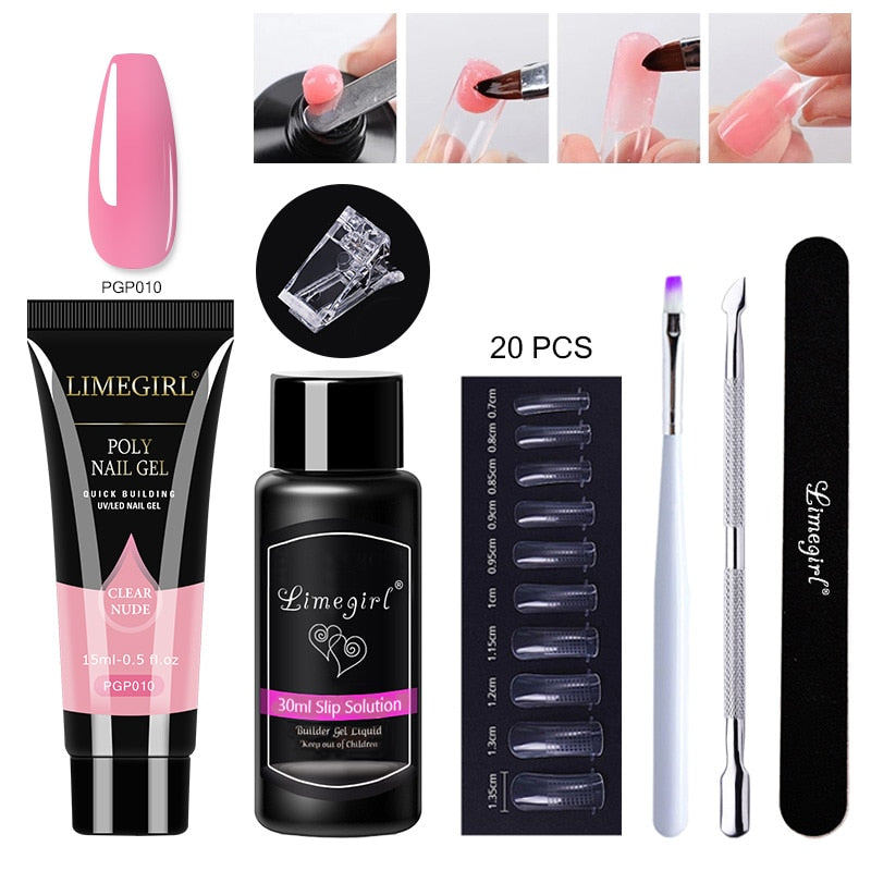 Poly gels Set for nail Extension Manicure Acryl Gel Varnish Set 15ML Poly gels Poly Nail Kit UV Gel Kit Poly gels Set for nail Extension DailyAlertDeals ZH119-PGP010 China 