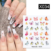 1Pc Spring Water Nail Decal And Sticker Flower Leaf Tree Green Simple Summer DIY Slider For Manicuring Nail Art Watermark 0 DailyAlertDeals X034  