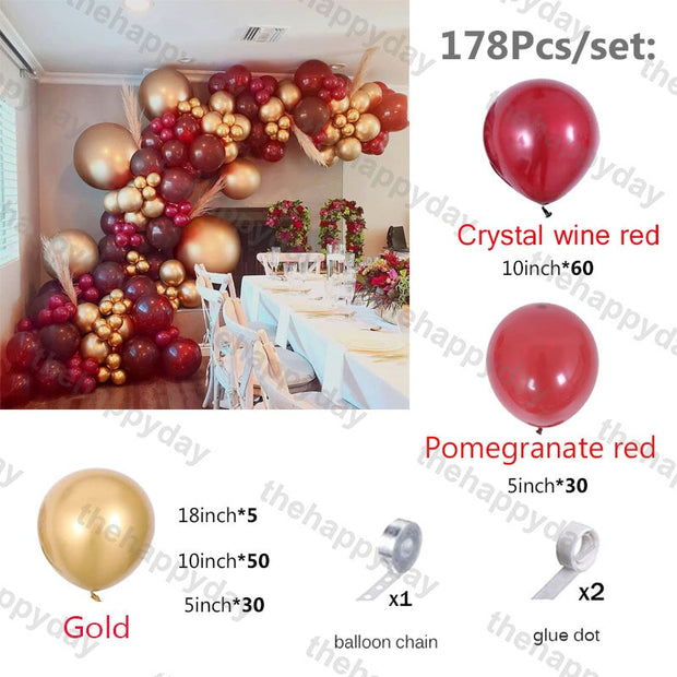 Christmas Balloon Arch Green Gold Red Box Candy Balloons Garland Cone Explosion Star Foil Balloons Christmas Decoration Party 0 DailyAlertDeals Valentines 178Pcs Other 