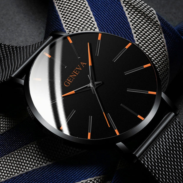 2022 Minimalist Men Fashion Ultra Thin Watches Simple Men Business Stainless Steel Mesh Belt Quartz Watch relogio masculino 0 DailyAlertDeals   