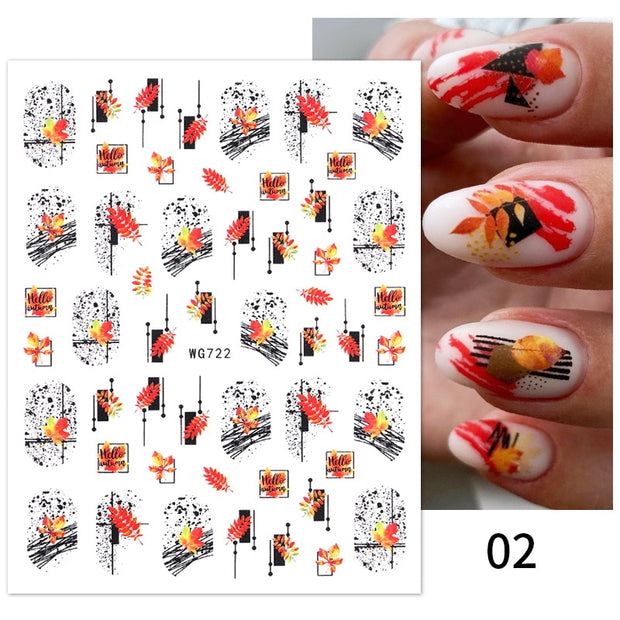 Harunouta 2022 NEW Gold Bronzing Slider Nail Art 3D Decals Decoration Flower Leaves Nail Art Sticker DIY Manicure Transfer Decal Nail Stickers DailyAlertDeals 15  