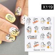Harunouta Spring Simple Green Theme Water Decal Sticker Flower Leaf Tree Summer DIY Slider For Manicuring Nail Art Watermarks Nail Stickers DailyAlertDeals X119  