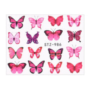 3D Watercolor Butterflies Sliders Nail Art Water Transfer Decal Sticker Blue Valentine&#39;s Day Nail Decoration Tattoo Manicure 0 DailyAlertDeals TA616  