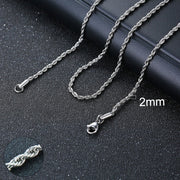 Vnox Cuban Chain Necklace for Men Women, Basic Punk Stainless Steel Curb Link Chain Chokers,Vintage Gold Tone Solid Metal Collar 0 DailyAlertDeals 2mm Silver Rope 45cm 