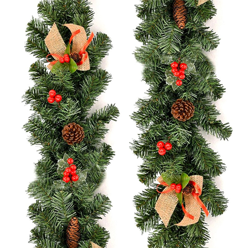 1.8M Christmas Rattan Garland Decorative Christmas Garland Artificial Xmas Tree Rattan Banner Hanging Decoration Party Wreath Artificial Xmas Tree DailyAlertDeals Australia  
