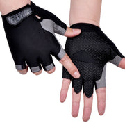 HOT Cycling Anti-slip Anti-sweat Men Women Half Finger Gloves Breathable Anti-shock Sports Gloves Bike Bicycle Glove Gloves DailyAlertDeals Type A--Black S 