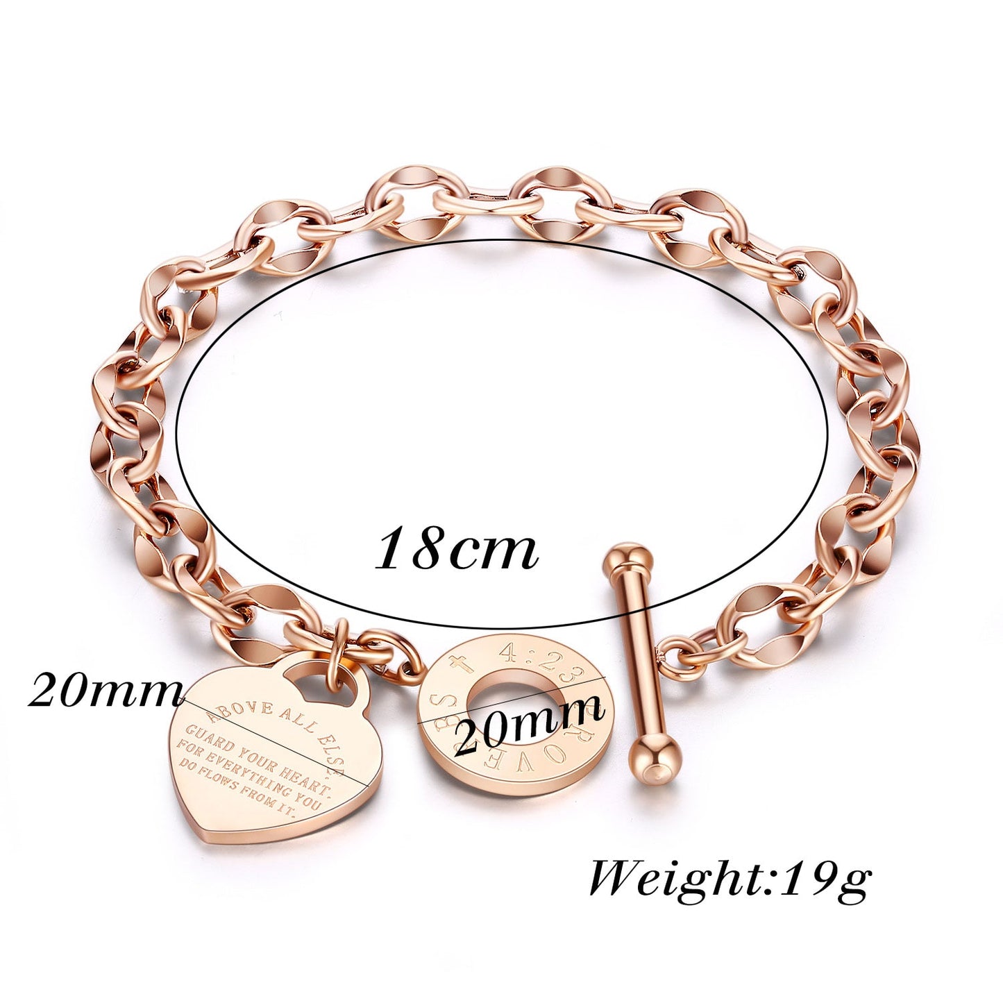 Stainless Steel Love Heart Bracelets For Women Party Gift Fashion Joyas de Chain Charm Bracelets Jewelry Wholesale Text Engraved 0 DailyAlertDeals   