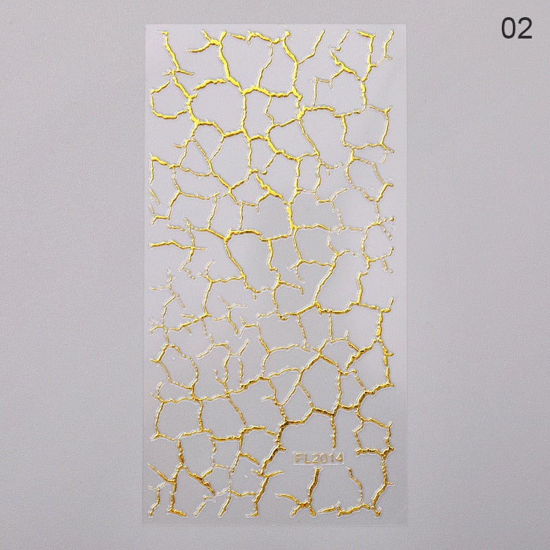 1PC Silver Gold Lines Stripe 3D Nail Sticker Geometric Waved Star Heart Self Adhesive Slider Papers Nail Art Transfer Stickers 0 DailyAlertDeals style 30  