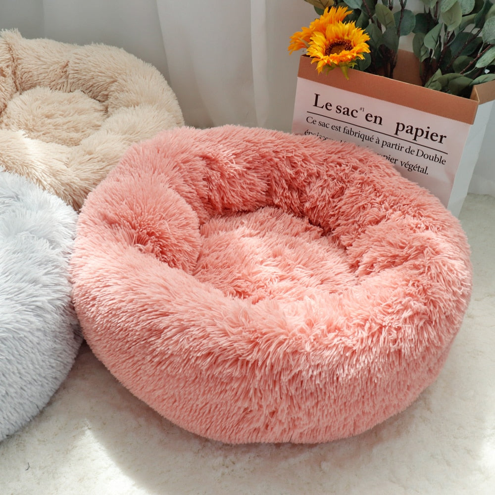 Pet Dog Bed Warm Fleece Round Dog Kennel House Beds & Sofas for pets DailyAlertDeals   