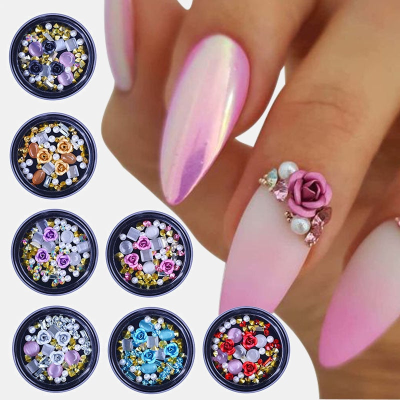 3D Nail Rhinestones Rose Jewelry Diverse DIY Gems Charming Mix Crystal Nail Art Decorations Gel Glitter Charms Nail Accessories Nail Rhinestones Rose Jewelry DailyAlertDeals   