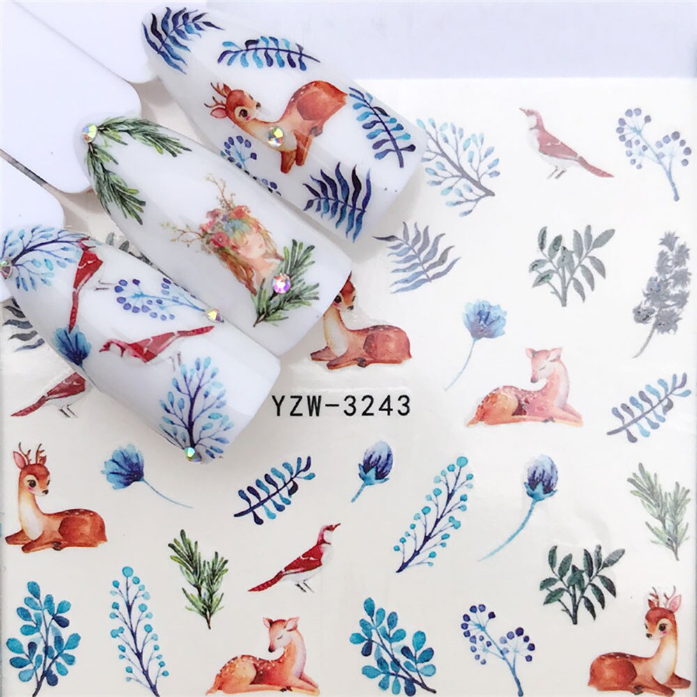 Nail Sticker Wolf Stickers Sliders For Nails Summer Full Nail Design Decorations Water Decals Animal Transfer Children's Slider nail art DailyAlertDeals YZW-3243  
