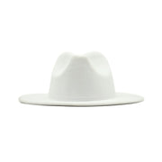 Autumn Winter Womens Felt Hat Fedoras Big Brim Hats For Women British Style Vintage Church Hats Lady Flat Brim White jazz cap 0 DailyAlertDeals   