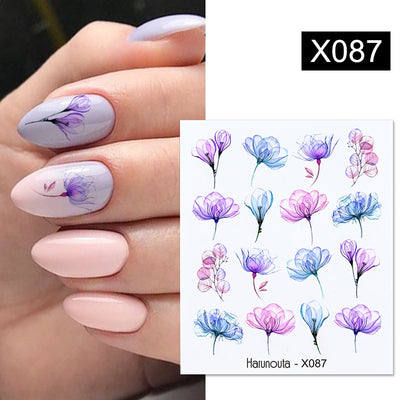 Harunouta Purple Blue Flowers Ink Blooming Nail Water Decals Geometry Line Ripple French Nail Stickers Manicuring Foils Wraps Nail Stickers DailyAlertDeals   