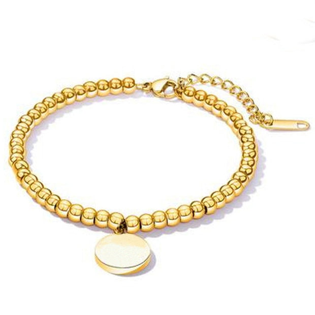 Stainless Steel Love Heart Bracelets For Women Party Gift Fashion Joyas de Chain Charm Bracelets Jewelry Wholesale Text Engraved 0 DailyAlertDeals BR1005-G China 18cm