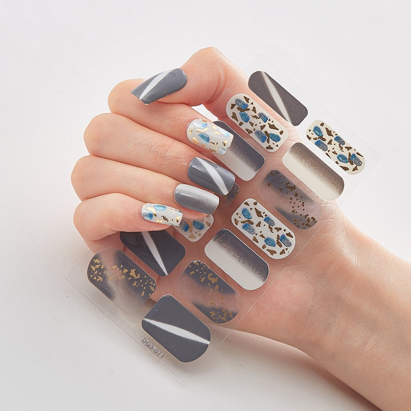 Two Sorts 0f Nail Stickers Glitter Series Novidades Designer Nail Decals Nails Art Decoration Nailart Sticker Nail Strips nail decal stickers DailyAlertDeals DQ3-71  