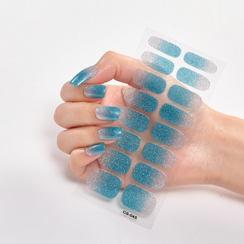 16 Tips/Sheet Nailart Nailart Sticker Nail Tips Manicure Decoracion Fashion Nail Polish Self Adhesive Nail Sticker Creative nail decal stickers DailyAlertDeals CS-45  
