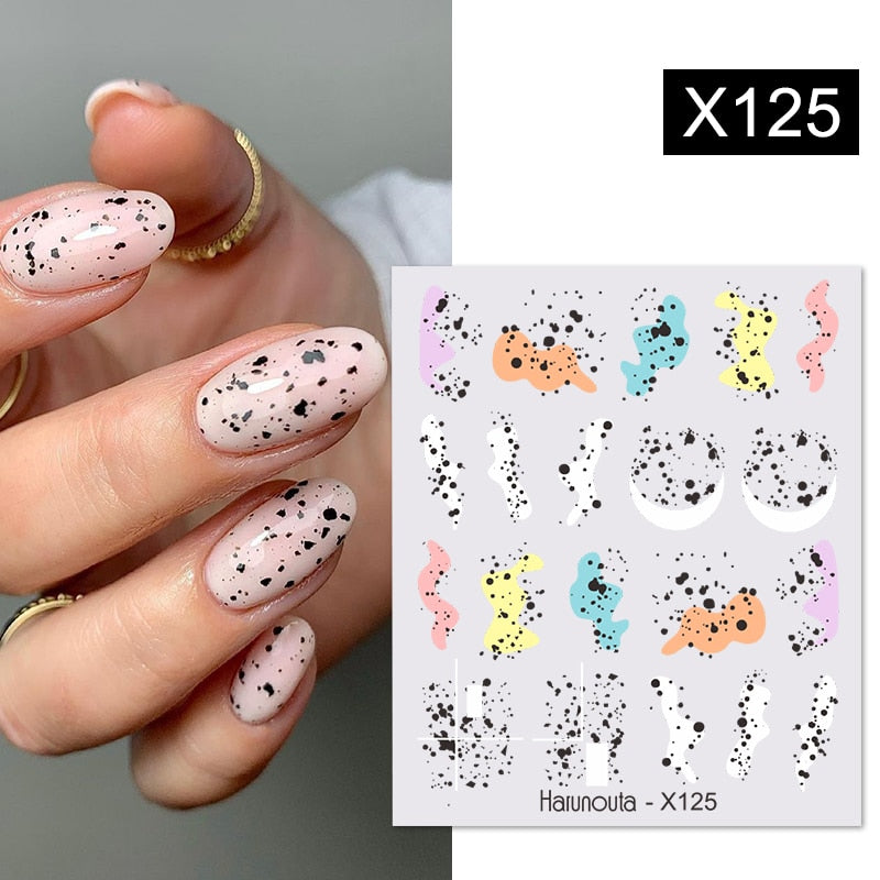 Harunouta Black Lines Flower Leaf Water Decals Stickers Spring Simple Green Theme Face Marble Pattern Slider For Nails Art Decor 0 DailyAlertDeals X125  