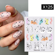 Harunouta French Line Pattern 3D Nail Art Stickers Fluorescence Color Flower Marble Leaf Decals On Nails  Ink Transfer Slider 0 DailyAlertDeals X125  