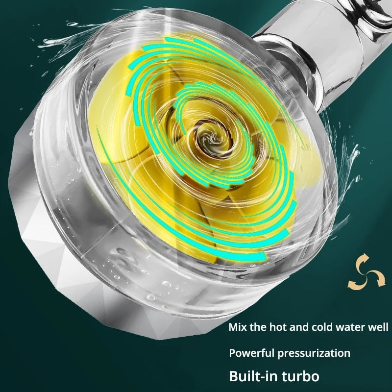 Strong Pressurization Spray Nozzle Water Saving  Rainfall 360 Degrees Rotating With Small Fan Washable Hand-held Shower Head Hand Shower DailyAlertDeals   