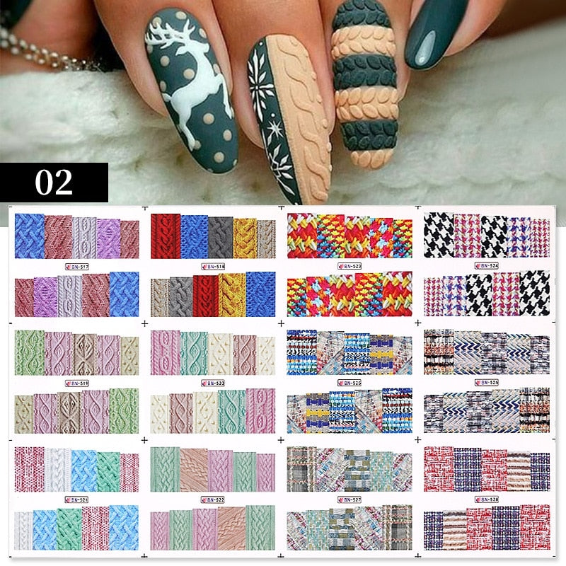 12 Designs Nail Stickers Set Mixed Floral Geometric Nail Art Water Transfer Decals Sliders Flower Leaves Manicures Decoration 0 DailyAlertDeals A47  