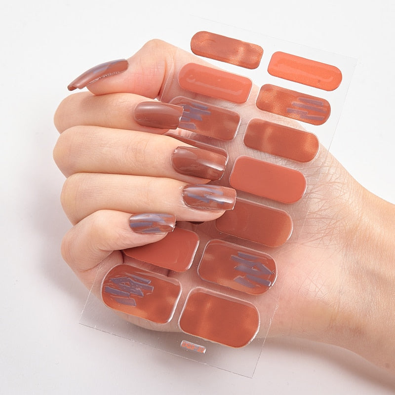 Four Sorts 0f Nail Stickers Nails Art Decoration Manicure Shiny Nail Decoration Decals Plain Stickers Nail Accesoires Women nail decal sticker DailyAlertDeals DQ3-22  