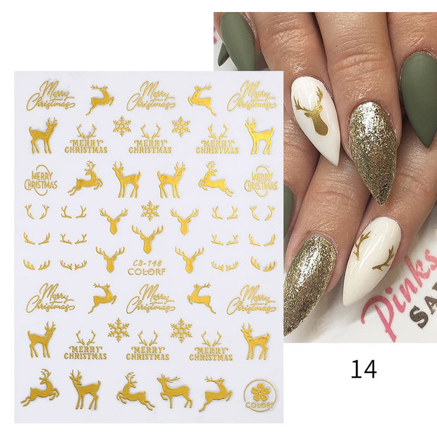 Harunouta Gold Marble 3D Nail Sticker Flower Leaves Line Transfer Slider French Tips Manicures Decals DIY Decoration Paper 0 DailyAlertDeals Z14  