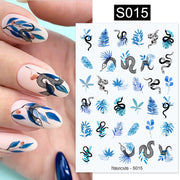 Harunouta 2022 NEW Gold Bronzing Slider Nail Art 3D Decals Decoration Flower Leaves Nail Art Sticker DIY Manicure Transfer Decal Nail Stickers DailyAlertDeals S015  