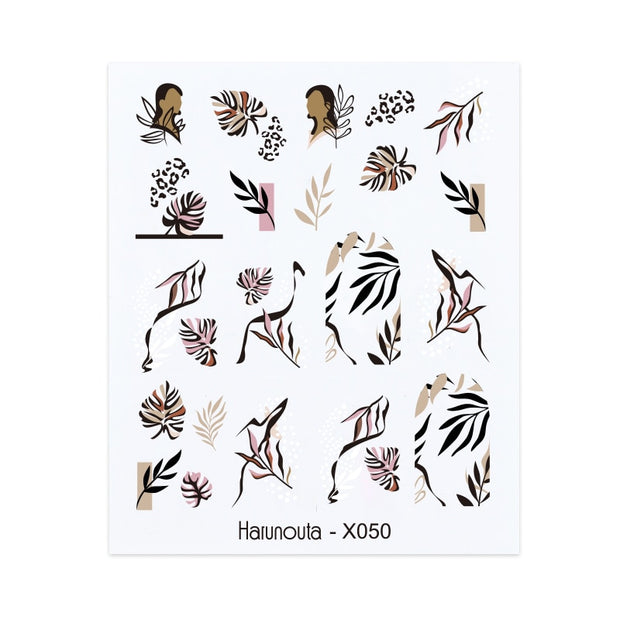 Harunouta Gold Black Tropical Plants Water Decals Stickers Leaves Flower Geometrics Slider For Nails Summer Nail Art Decoration 0 DailyAlertDeals X050  