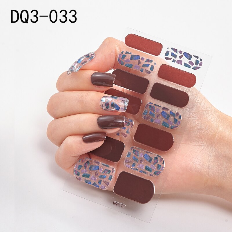 Lamemoria 1pc 3D Nail Slider Beauty Nail Stickers Shining Wave Line Decals Adhesive Manicure Tips Salon Nail Art Decorations nail decal stickers DailyAlertDeals DQ3-33  