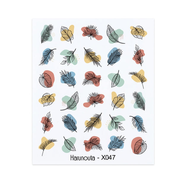 Harunouta Gold Black Tropical Plants Water Decals Stickers Leaves Flower Geometrics Slider For Nails Summer Nail Art Decoration 0 DailyAlertDeals X047  