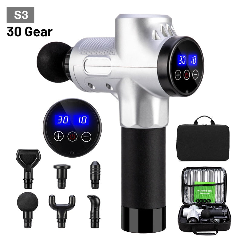 High frequency Massage Gun Muscle Relax Body Relaxation Electric Massager with Portable Bag Therapy Gun for fitness Massager DailyAlertDeals Poland S3 Silver US Plug