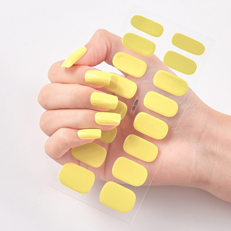 Manicure Decoracion Self Adhesive Foil Nail Art Stickers 2020 Fashion Nail Polish Pure Solid Color Nail Decoration Women Salon nail decal sticker DailyAlertDeals CS-04  