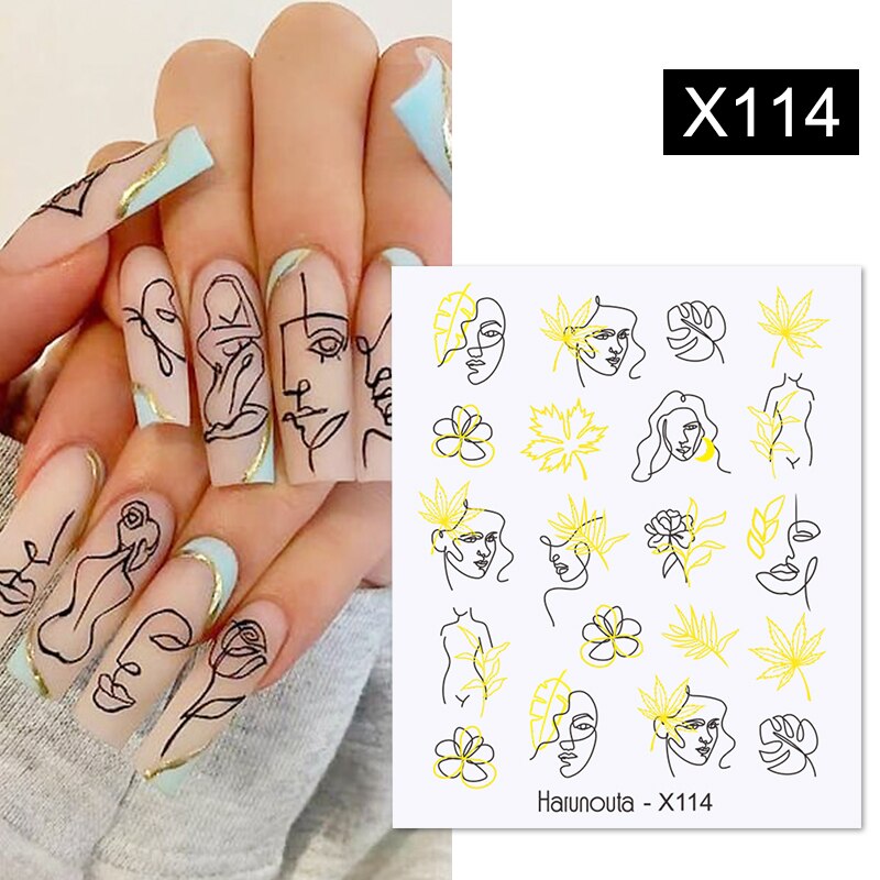 Harunouta Spring Simple Green Theme Water Decal Sticker Flower Leaf Tree Summer DIY Slider For Manicuring Nail Art Watermarks 0 DailyAlertDeals X114  