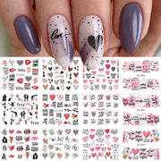 12 Designs Nail Stickers Set Mixed Floral Geometric Nail Art Water Transfer Decals Sliders Flower Leaves Manicures Decoration 0 DailyAlertDeals BN2005-BN2016  