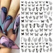 Nail Blue Butterfly Stickers Flowers Leaves Self Adhesive Decals 3D Transfer Sliders Wraps Manicure Foils DIY Decorations Tips 0 DailyAlertDeals HAXX096  