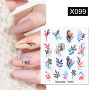 Harunouta Valentine Love Heart Line Dsign Water Nail Stickers Gold Black Leaves Flower Geometrics Slider For Nail Art Decoration Nail Stickers DailyAlertDeals X099  
