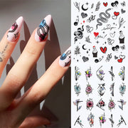 Harunouta Abstract Lady Face Water Decals Fruit Flower Summer Leopard Alphabet Leaves Nail Stickers Water Black Leaf Sliders 0 DailyAlertDeals 32  
