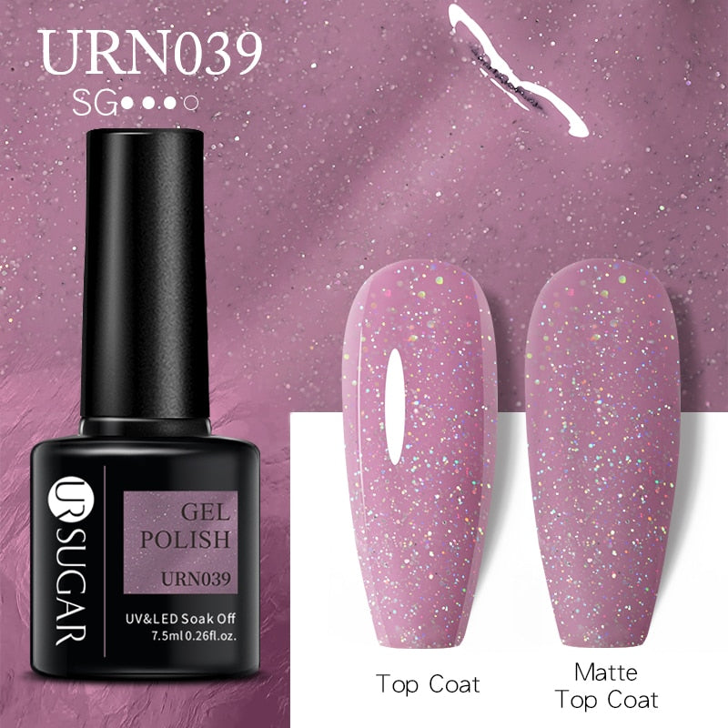 UR SUGAR 7.5ml Dark Purple Gel Nail Polish Soak Off UV LED Semi Permanent Gel Varnishes Manicure Nails Art Matte Top Coat Needed nail polish DailyAlertDeals URN039  