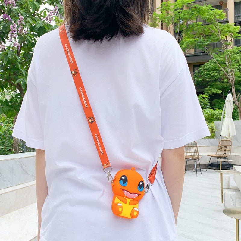 Pokemon Anime Action Figures Pikachu Eevee Silicone Kawaii Fashion Shoulder Bag Stitch Meticulous Beautiful Children Toys Gift Pokemon Plush kidsToy Pikachu DailyAlertDeals   