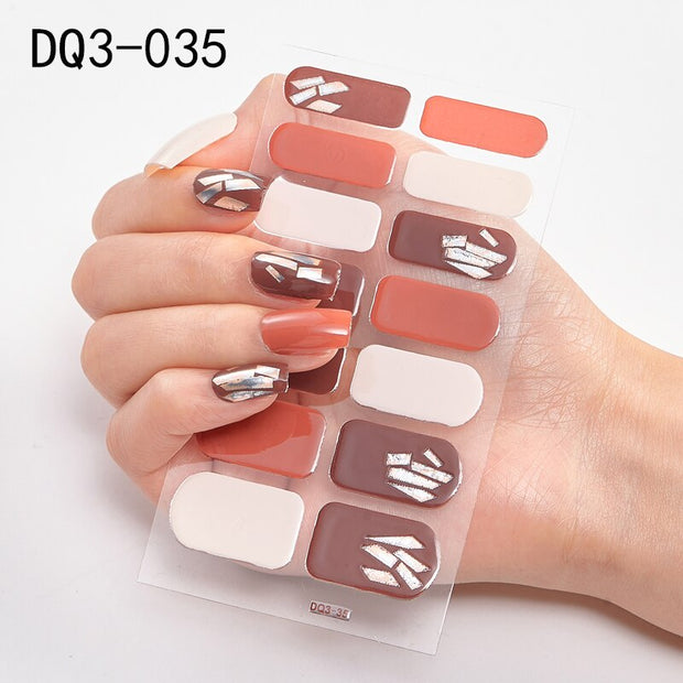 Lamemoria 1pc 3D Nail Slider Beauty Nail Stickers Shining Wave Line Decals Adhesive Manicure Tips Salon Nail Art Decorations nail decal stickers DailyAlertDeals DQ3-35  