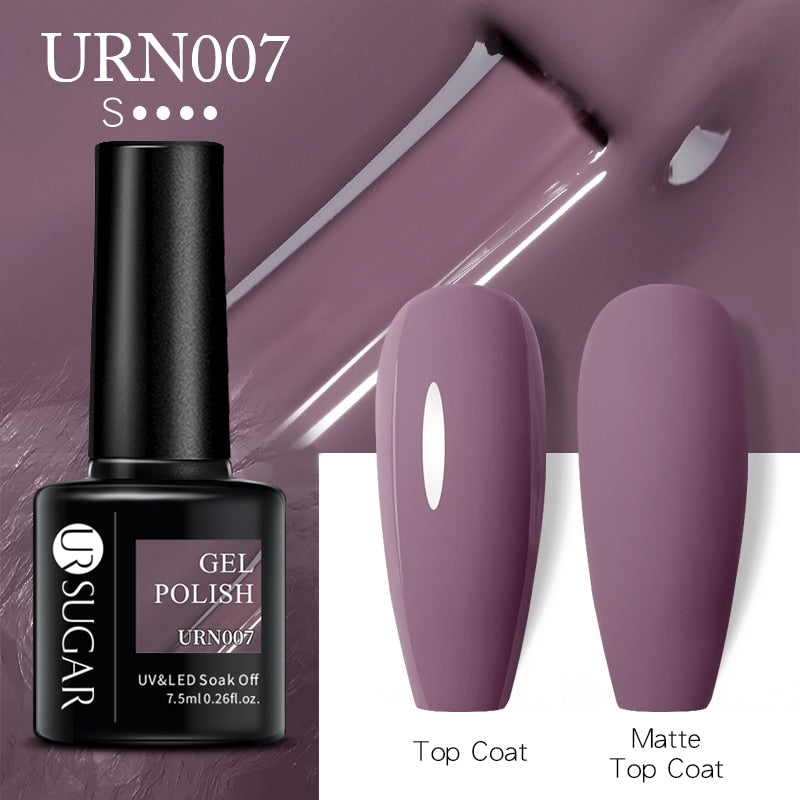 UR SUGAR 7.5ml Dark Purple Gel Nail Polish Soak Off UV LED Semi Permanent Gel Varnishes Manicure Nails Art Matte Top Coat Needed nail polish DailyAlertDeals URN07  