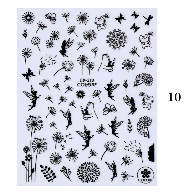 Nail Blue Butterfly Stickers Flowers Leaves Self Adhesive Decals 3D Transfer Sliders Wraps Manicure Foils DIY Decorations Tips 0 DailyAlertDeals 10-CB-213  