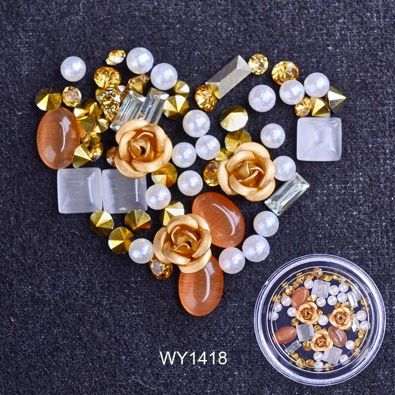 3D Nail Rhinestones Rose Jewelry Diverse DIY Gems Charming Mix Crystal Nail Art Decorations Gel Glitter Charms Nail Accessories Nail Rhinestones Rose Jewelry DailyAlertDeals WY1418  