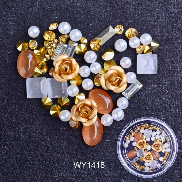 3D Nail Rhinestones Rose Jewelry Diverse DIY Gems Charming Mix Crystal Nail Art Decorations Gel Glitter Charms Nail Accessories Nail Rhinestones Rose Jewelry DailyAlertDeals WY1418  
